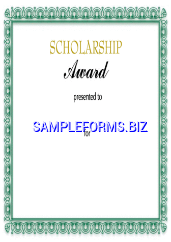 Scholarship Award Certificate pdf pot free