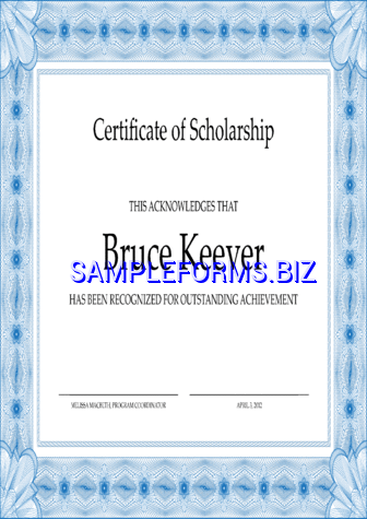 Scholarship Certificate pdf potx free